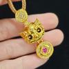Wealth Luck Bihu Gold Unisex Necklace with Pouch