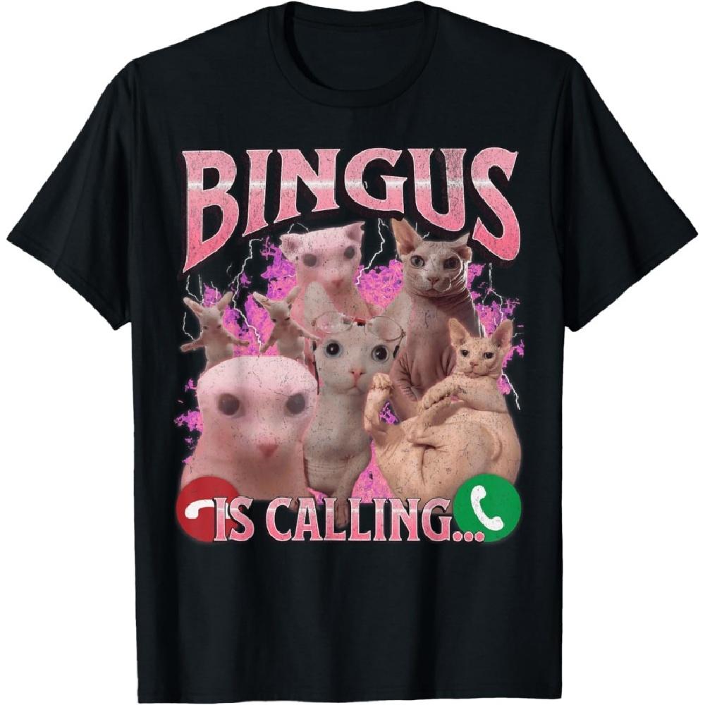 

Bingus Is Calling Funny Sphinx Cat Meme Bootleg Graphic Men Women Kids T-Shirt XXXXXL чорний