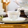 Elegant Gold-Rimmed Ceramic High-Foot Bowls (Set of 6)