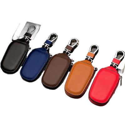 Unisex Women Men Zip-up Car Key Bag Case Waist Hanging Hanging Keyrings Keyrings Leather Keychain Accessories