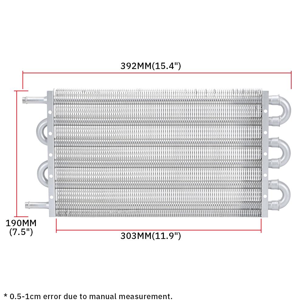 Universal 304.8X190.5X19.05 6 Row Aluminum Remote Transmission Oil Cooler Kit/Auto-Manual Radiator Converter