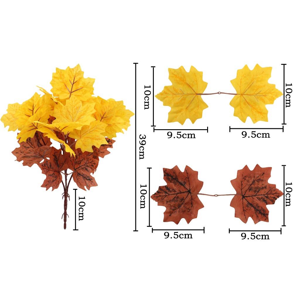 2PCS Fabric Artificial Maple Leaf Fallen Style Maple Leaf Bouquet for Wedding Decor