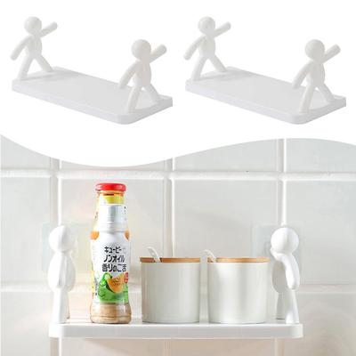 Creative Storage Rack No Drilling Funny Storage Board Self-Adhesive Wall-Mounted Organizer Toilet Bathroom Cosmetics Storage Rack