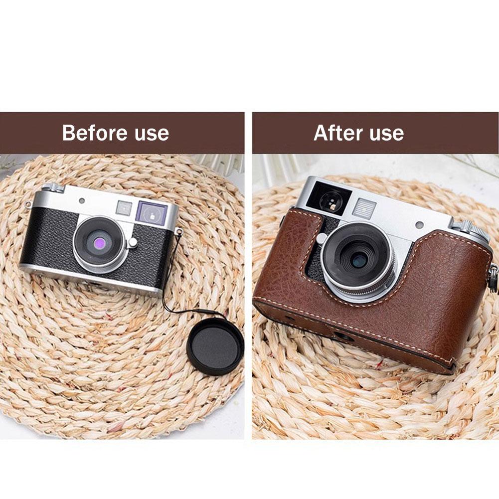 Half Body Leather Camera Bag For Fuji X-half Quick Release Protective Shell Bottom Cover Camera Carrying Bag