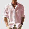Men's Waffle Long Sleeve Button Shirt Textured Casual Relaxed Streetwear Overshirt