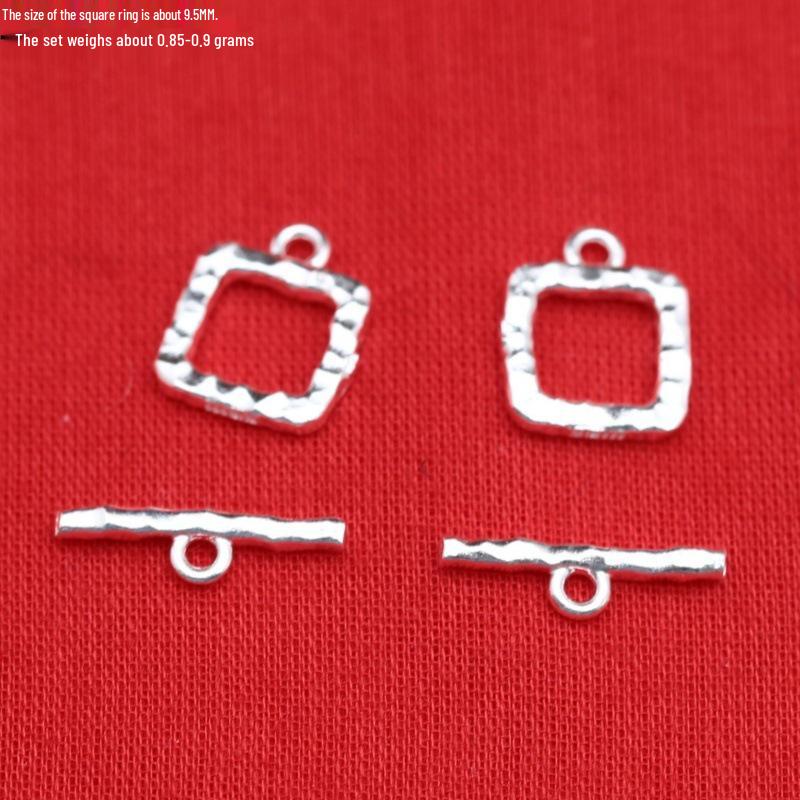 Sterling Silver Elephant & Leaf Double Charm Beads with OT Clasp for DIY Jewelry