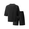 Men's New Casual Color Versatile V-neck Short-sleeve And Shorts Set