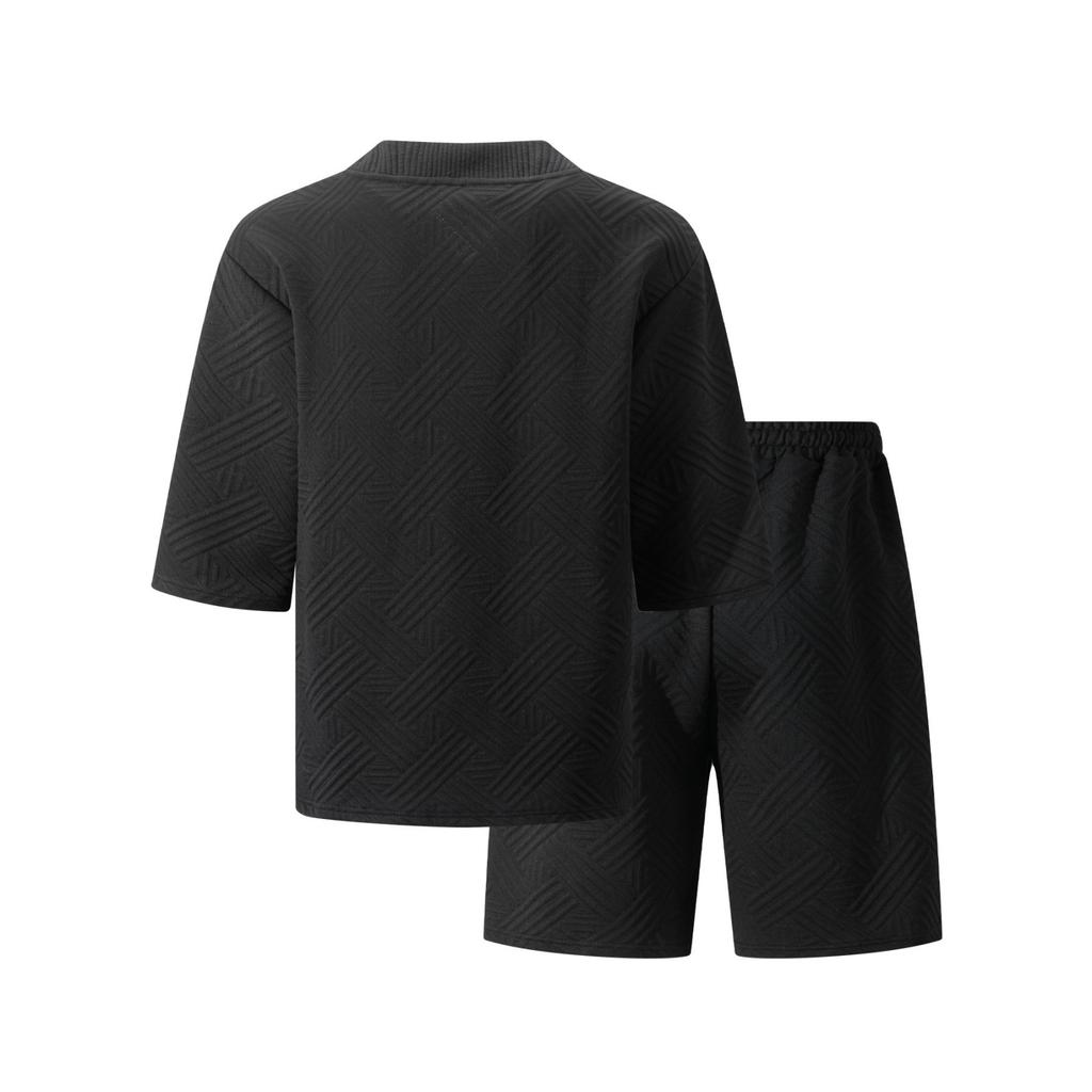 Men's New Casual Color Versatile V-neck Short-sleeve And Shorts Set