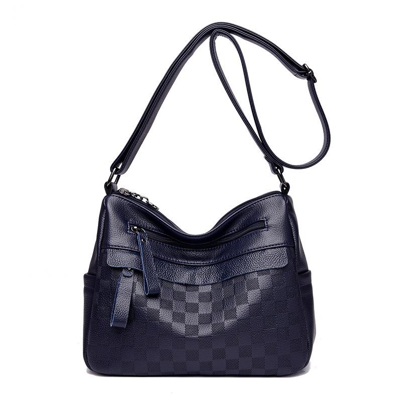 Popular Checkerboard Soft Leather Mother Bag Large Capacity Multi-pocket Women's Shoulder Bag