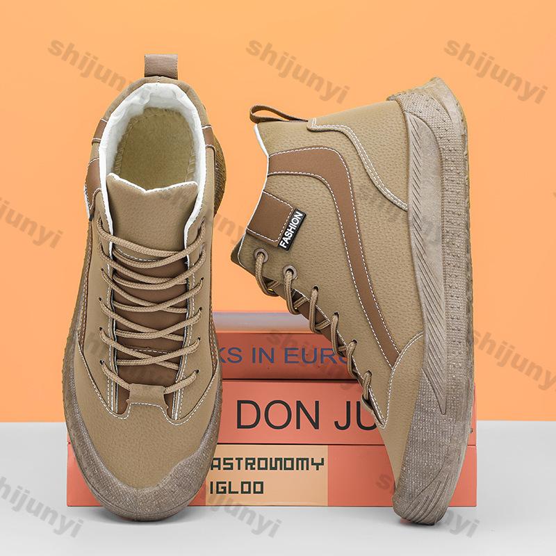 Snow Boots Men Boots 2024 Winter Plush Warm High Top Cotton Shoes Thick Sole Outdoor Anti Slip Cold Proof Comfort Ankle Boots