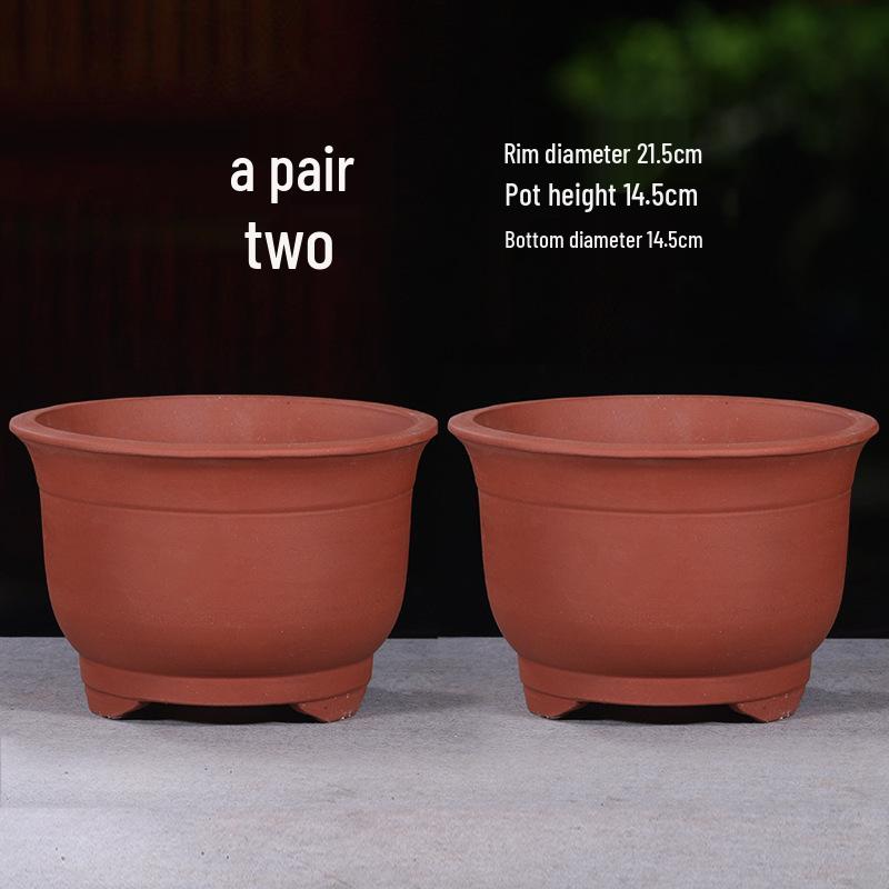 Extra Large Tall Purple Ceramic Flower Pot - High Cylinder Design