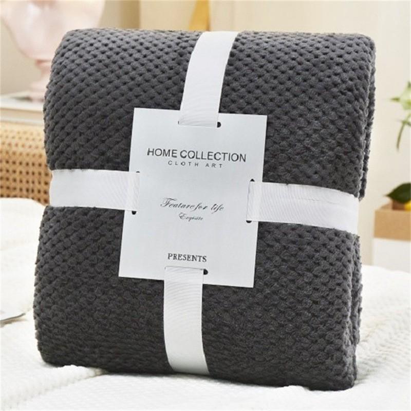 Pineapple Plaid Winter Flannel Blanket - Thick Coral Fleece Throw for Office, Air Conditioning, and Plush Nap Comfort