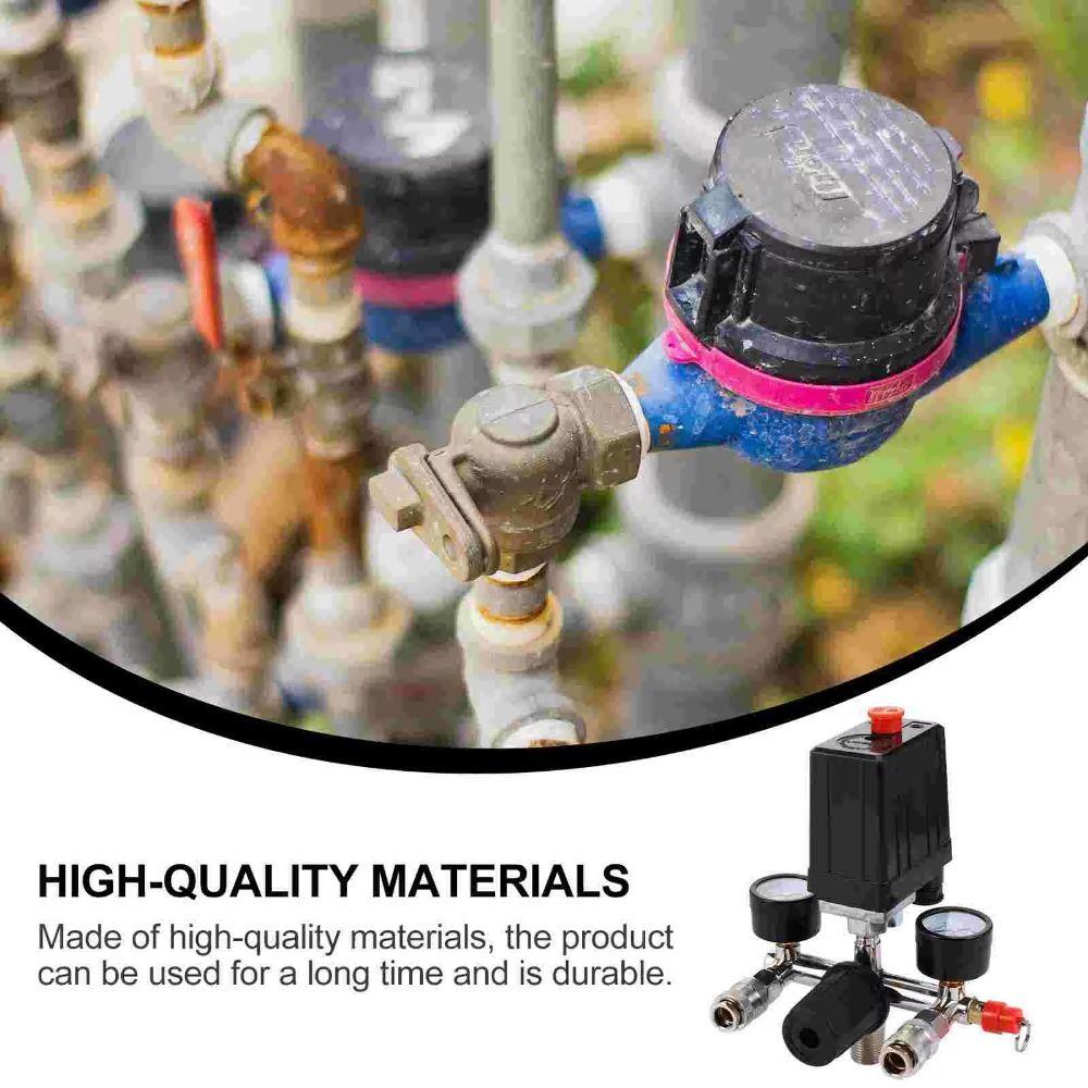 Dual Pressure Gauges Air Compressor Control Switch  Pneumatic Power