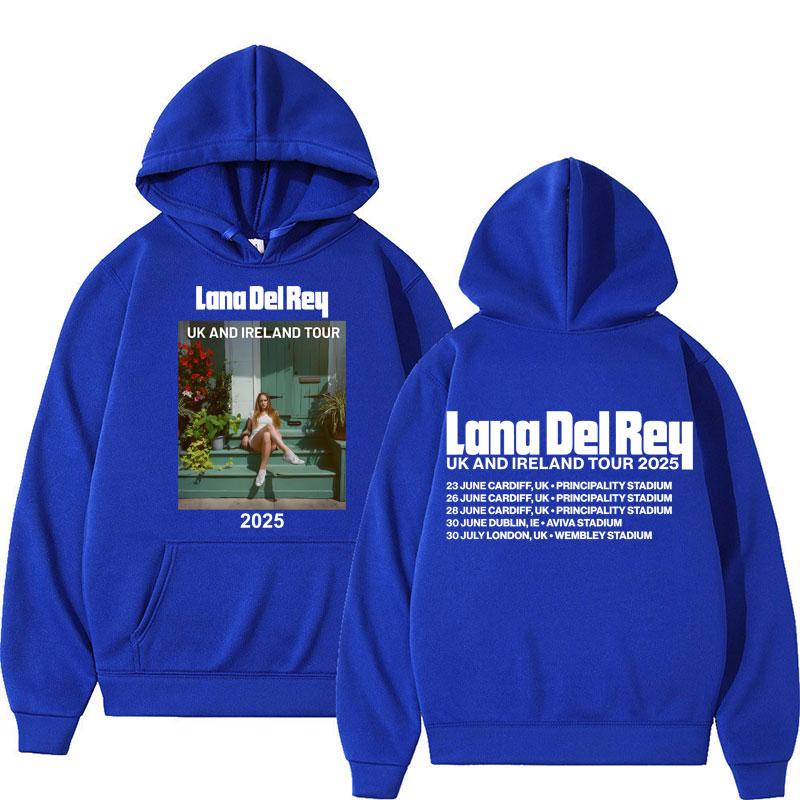 Lana Del Rey VK en Ierland Tour Hoodies Heren Dames Mode Hip Hop Lange Mouw Oversized Fleece Trainingspak Cadeaus