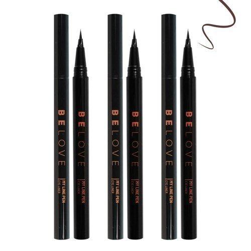 [Be Love] (3 pcs) Be Love My Line Pen Eyeliner Brown / Non-smudged Easy Drawing Watercolor Brush Pen Type_631839
