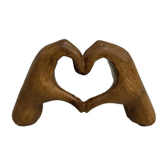 Скульптура Руки-Сердце Статуэтка Жест Руки-Сердце для Комнаты Книжной Полки Кофе F