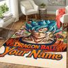 Custom 1Pc Dragon Ball Name Cover Flannel Personalized Rug Non Slip Floor Mat Soft Carpet for Living Bedroom Office Home Decor Gift