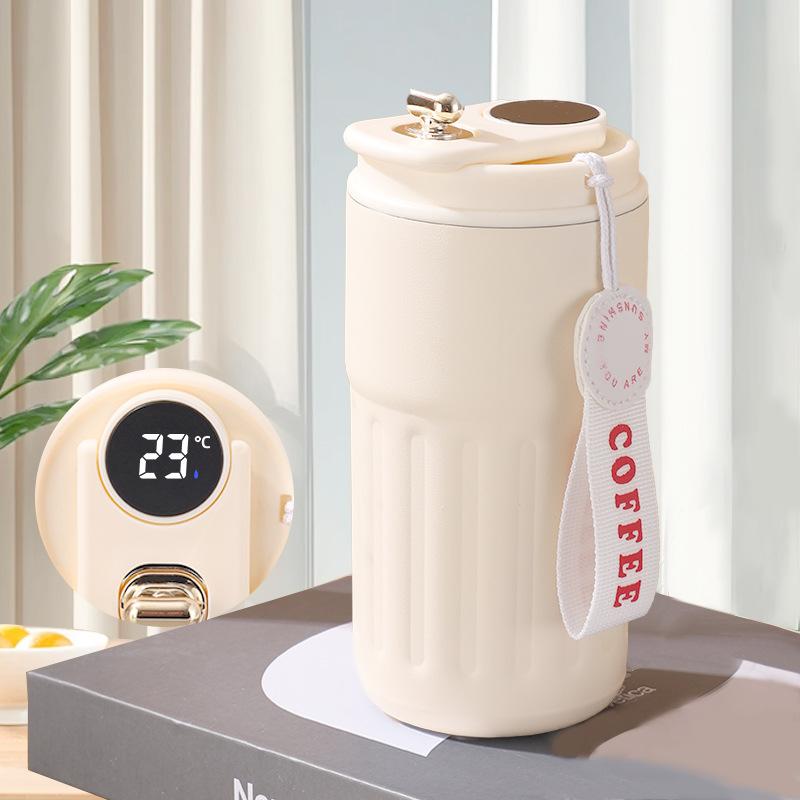Thermos Cup 316 Stainless Steel Temperature Display Coffee Cup Portable Vacuum Car Easy Cup High Value Gift Cup