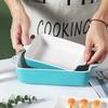 Ceramic Baking Tray Two-ear Baked Rice Roast Oven Microwave Special Plate Dish Dish Home Korean Ramen Bowl