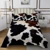 Cowhide Coverlet Set Farm Animal Fur Bedspread Queen/Full for Boy Girl Bedroom 2/3 Pcs Western Rustic Cowboy Farmhouse Quilt Set