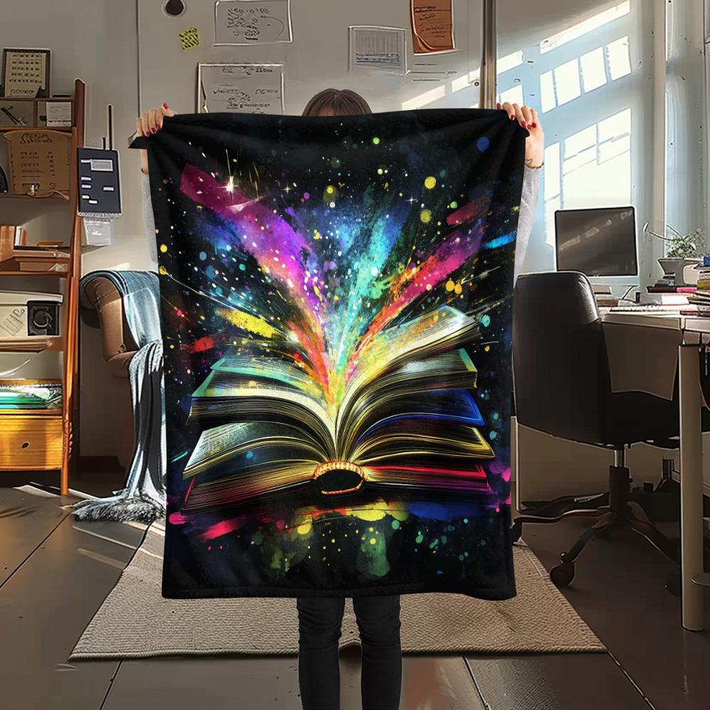 Magic Books  Print Flannel Blanket, High Quality Comfortable for All Seasons, Home Decor, Warmth and Comfort