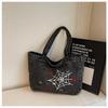 Hot Sale Spider Web Embroidered Denim Bags Women's Shoulder Bags Vintage Portable Commuter Tote Bags Canvas Bags