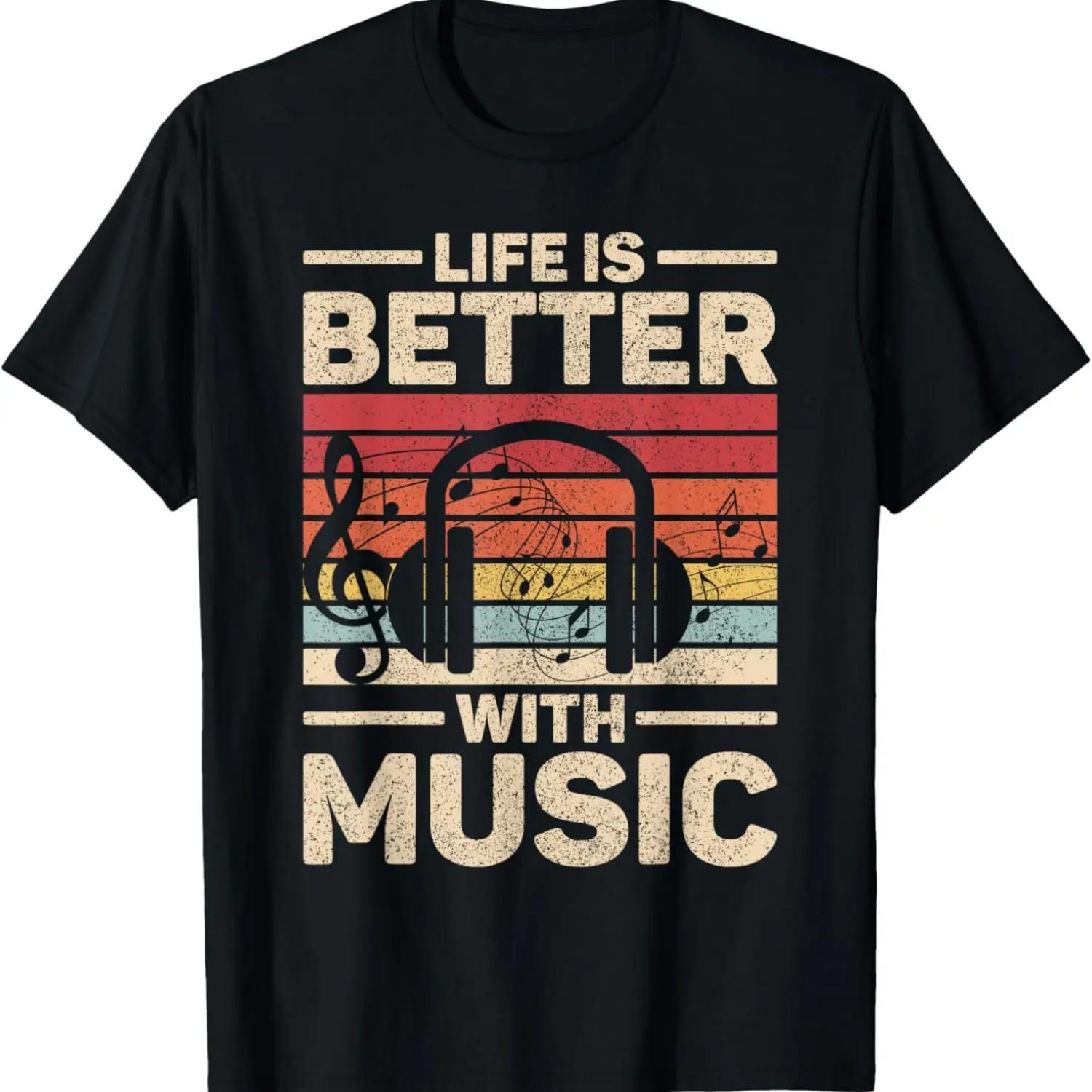 Life Is Better With Music Lover Musician Outfit EDM Music DJ T-Shirt S чёрный