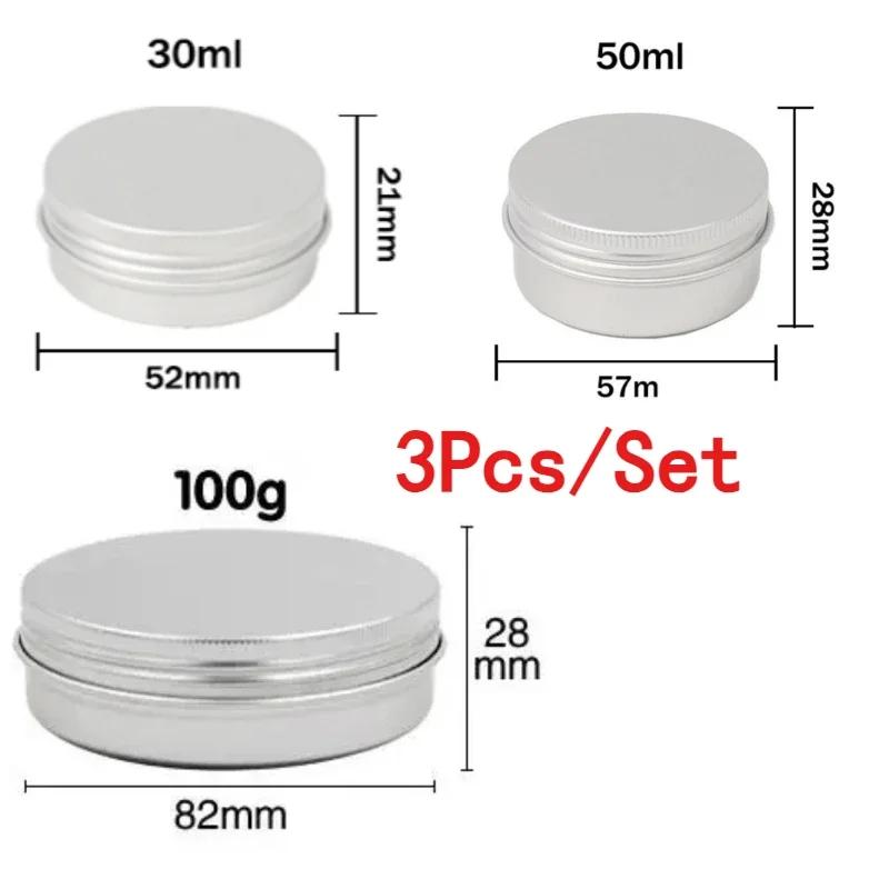 5-100g Multi Specification Threaded Circular Aluminum Box Metal Sub Packaging Box Storage Boxs Sealed Wax Empty Can Cream Boxes