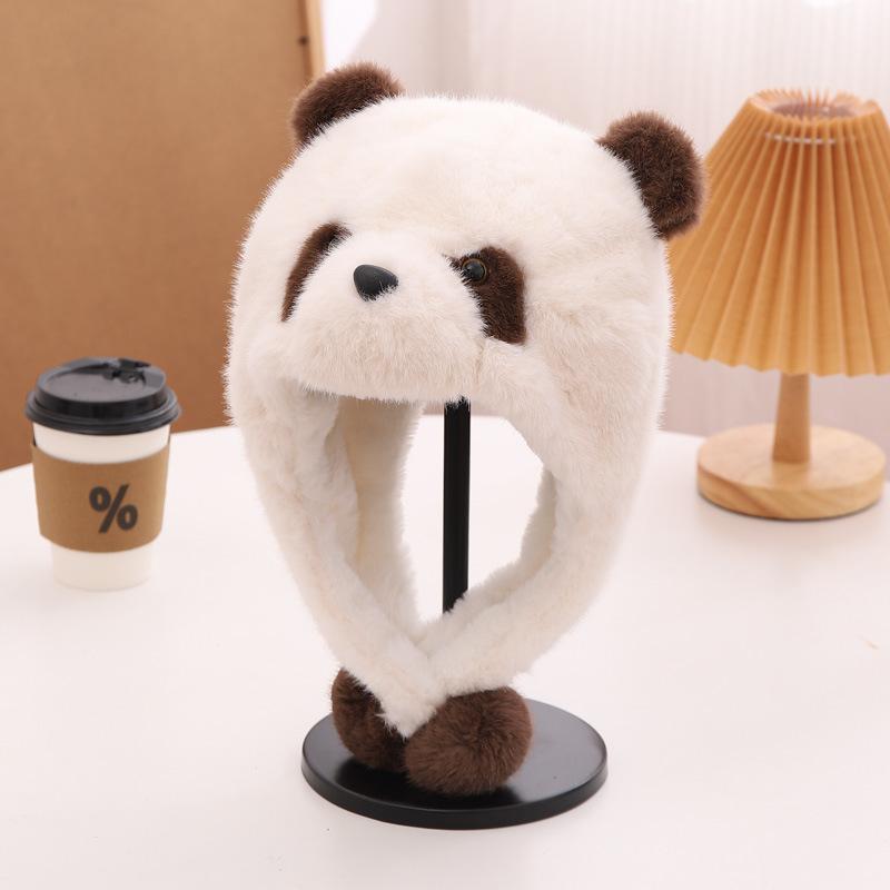 

Children s Hat Winter New Warm and Thickened Ear Protection Hat Korean Cute Cartoon Red Panda Pullover Hat Lei Feng Hat (50-54cm)
