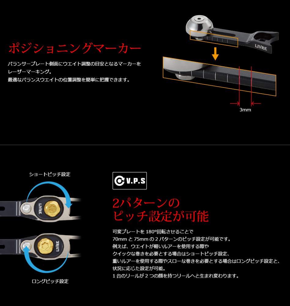 LIVRE 7241 SB Shimano Gunmetal Gold 70-75 Right-Handed +