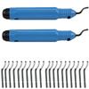 2 Piece Chamfering and Deburring Tool Set with Push Button Quick Blade Replacement for Use on Multiple Material Types and Shapes
