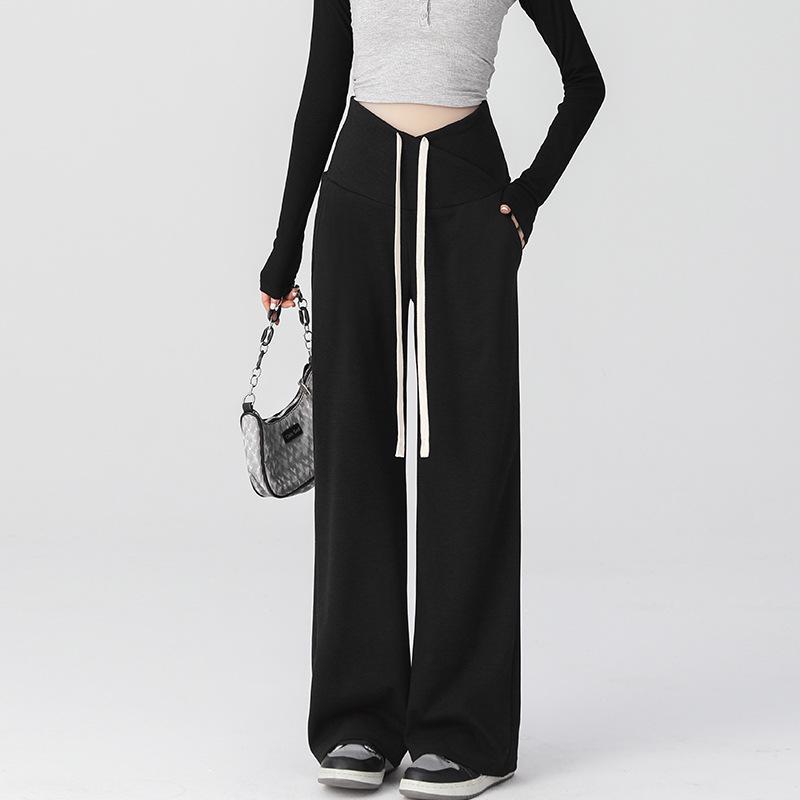 2026 Spring Korean Fashion Plus Velvet Maternity Wide-Leg Pants 2XL
