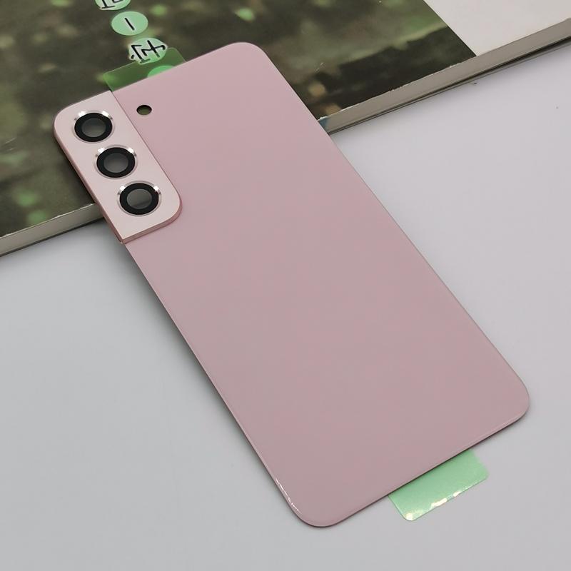 Pour Samsung Galaxy S22 Couvercle Arrière de Batterie Porte en Verre Remplacement du Capot Arrière Avec Objectif de Caméra pour Téléphone S22 S901B 5G