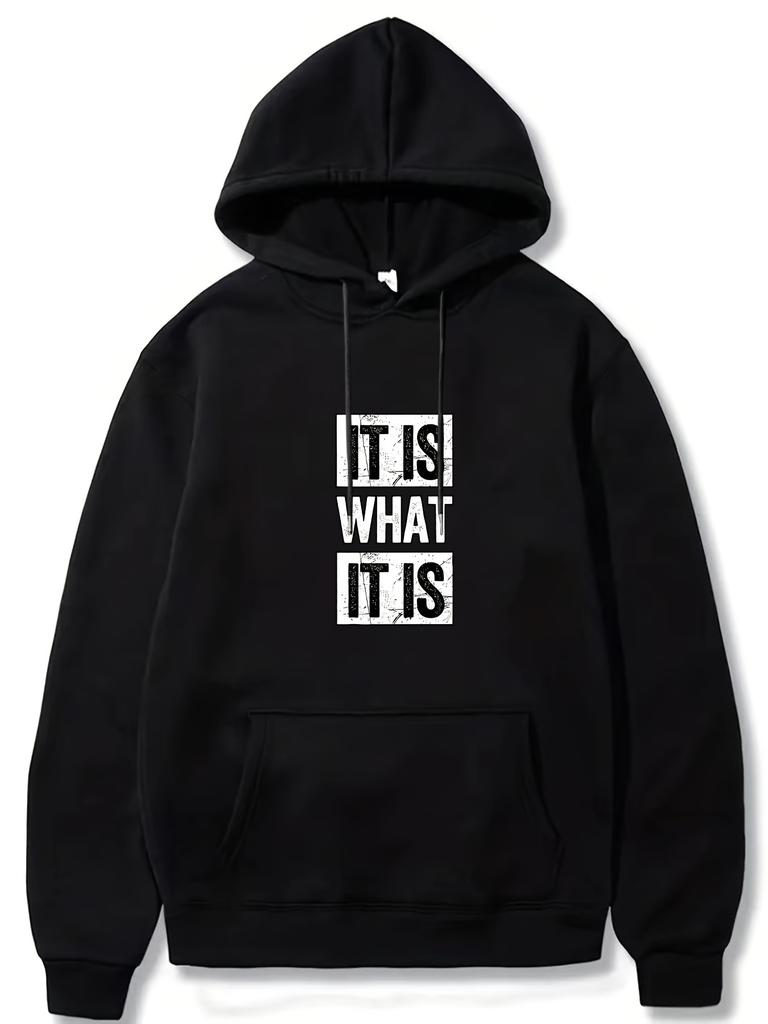 Men's Polyester Machine Washable Long Sleeve Pullover Sweatshirt with Kangaroo Pocket Perfect for Fall  Winter