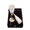 Silver Plated Engraved Goblet Flute Wine Glass with Black Box, Best for Parties, Diwali Gift Set, 100 ML Each, Set of 2