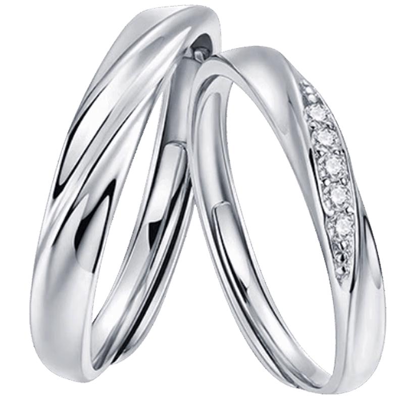 ALLOVE Sterling Silver Couple Engagement Rings