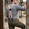 3.8cm Wide Work Suspenders Heavy Duty Anti-slip Suspenders Elastic Pants Braces  Casual Wear
