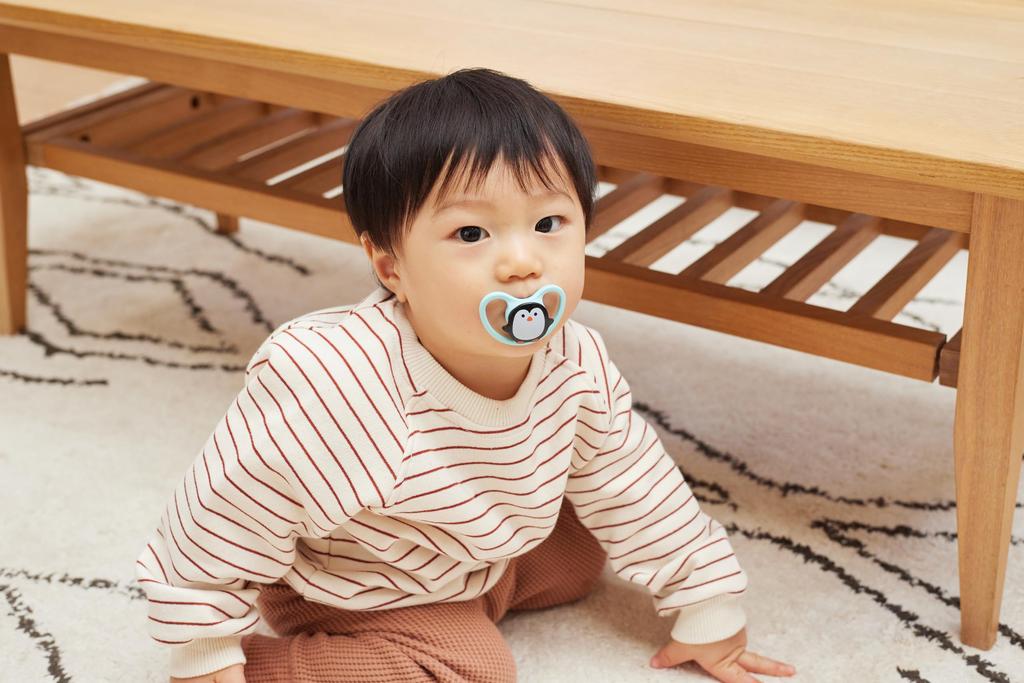 NUK Space Pinguin Schnuller für Babys Kunststoff mit Desinfektionsbox OCNK40735387 6-18 Monate, Ausschlagfeste Box,
