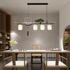 Modern Zen Dining Pendant Light: Pine-Inspired Multi-Head Strip Lamp for Tea Table or Study Desk