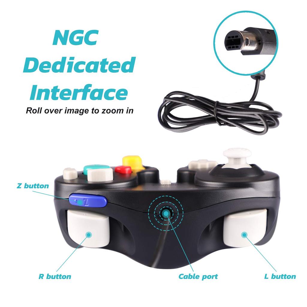 GameCube Controller 2-Pack Classic Wired Controller for GameCube and Wii Consoles, Nintendo Gamepad Joystick Remote