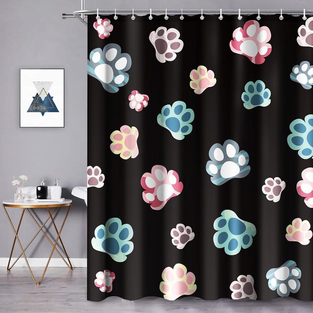 Spa Modern Shower Curtain Black White Blue Abstract Shower Curtain Set for Bathroom Tree Stone Men Waterproof Bathtub Curtain