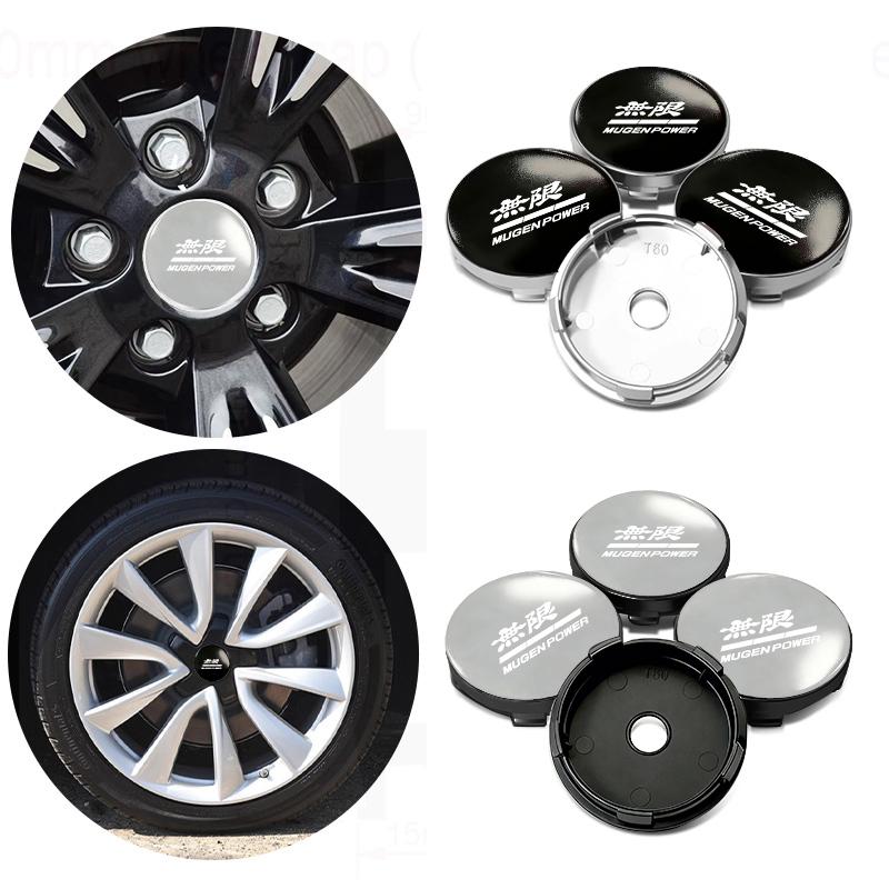 For Honda 4pcs Car Wheel Center Hub Cap 60mm Universal Anti-Scratch Hub Protector Accord Fit City Vezel Mugen Legend Si RR