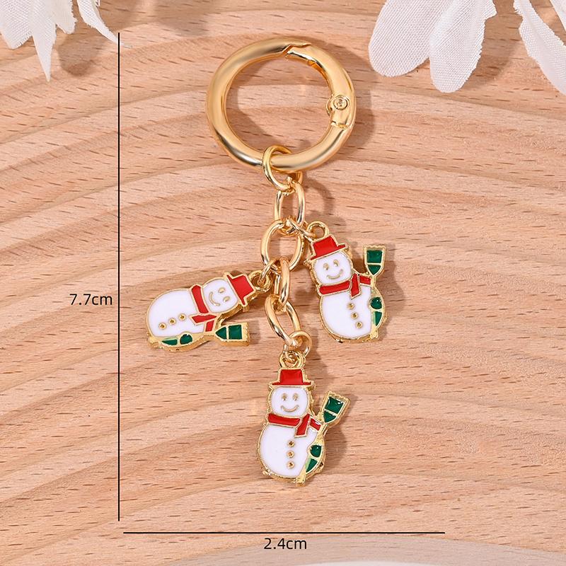 New Christmas Tree Santa Claus Keychains Bag Charm For Women Exquisite Bag Pendant Car Key Ring Jewelry Christmas Gift