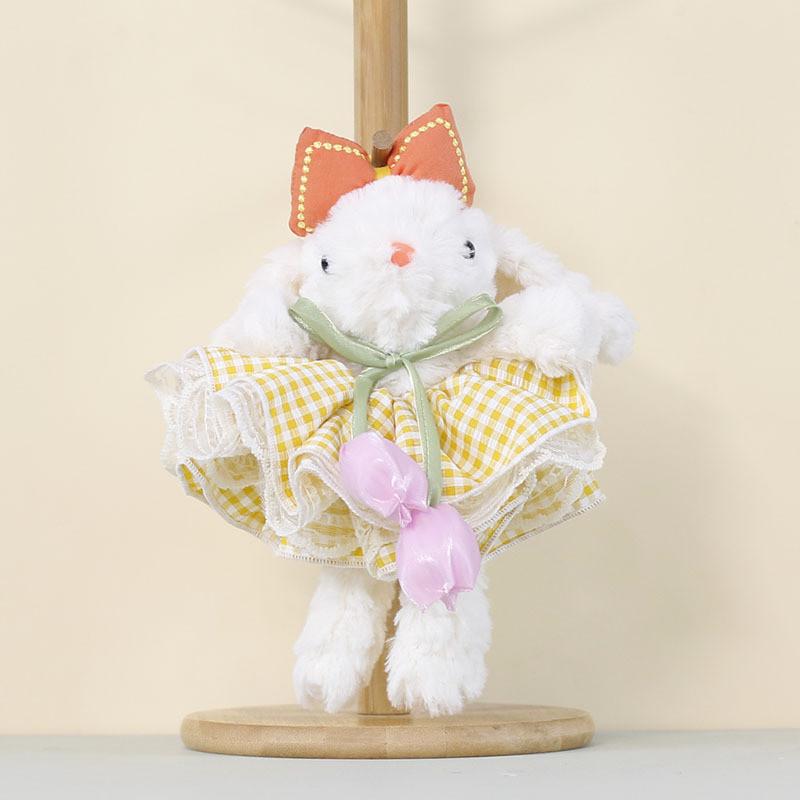 Cute Bunny Plush Keychain With Tulip Bow For Bag Decoration And Gift For Kids