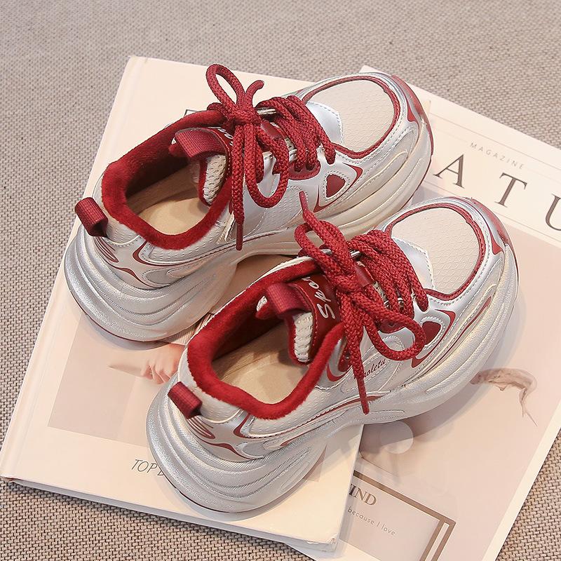 

Angola red children s dad shoes 2025 new autumn and winter girls sports shoes two cotton boys shoes parent-child shoes velvet 31 [Inner Length 19.5CM]