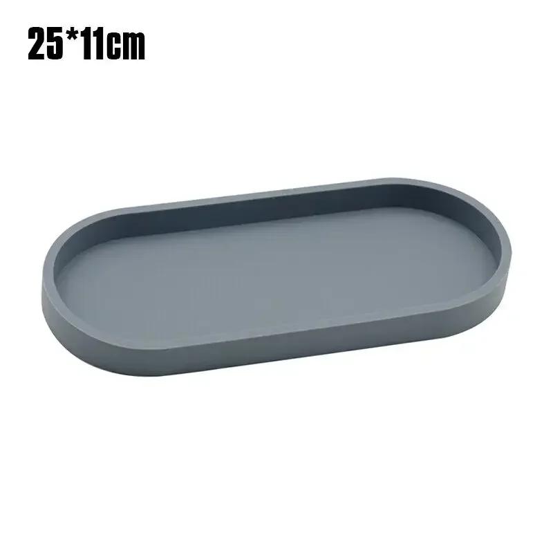 Bathroom Tray Countertop Silicone Vanity Tray Cosmetic Perfume Organizer Tray Vanity Sink Tray Key Accessories Tray New