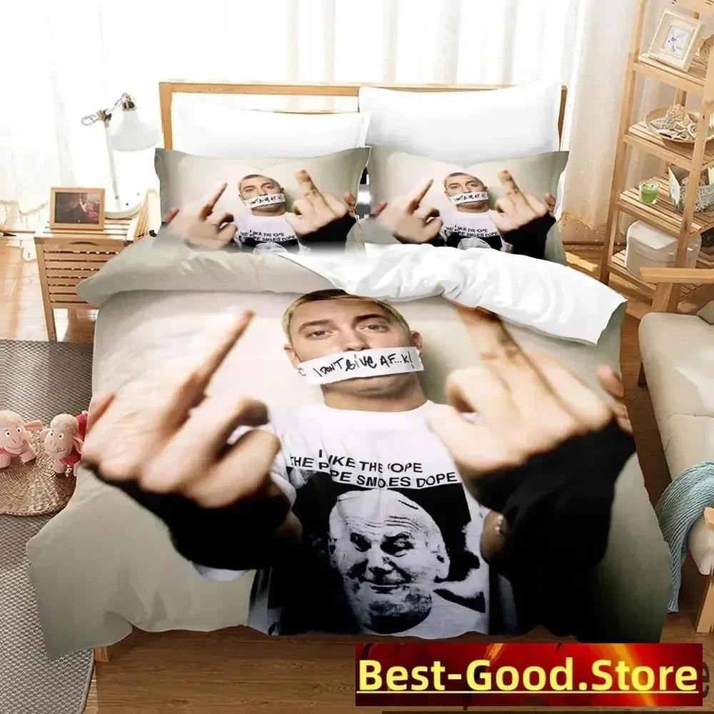 Stampa 3D Eminem Rapper Set Biancheria da Letto Ragazzi Ragazze Twin Queen King Size Copripiumino Federa Letto ragazzi Adulto Tessile per la Casa