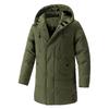Medium and Long Cotton-padded Clothes, Men's Large Size, Loose Hooded Cotton-padded Jackets In Winter, Warm and Thickened Down Cotton-padded Clothes.