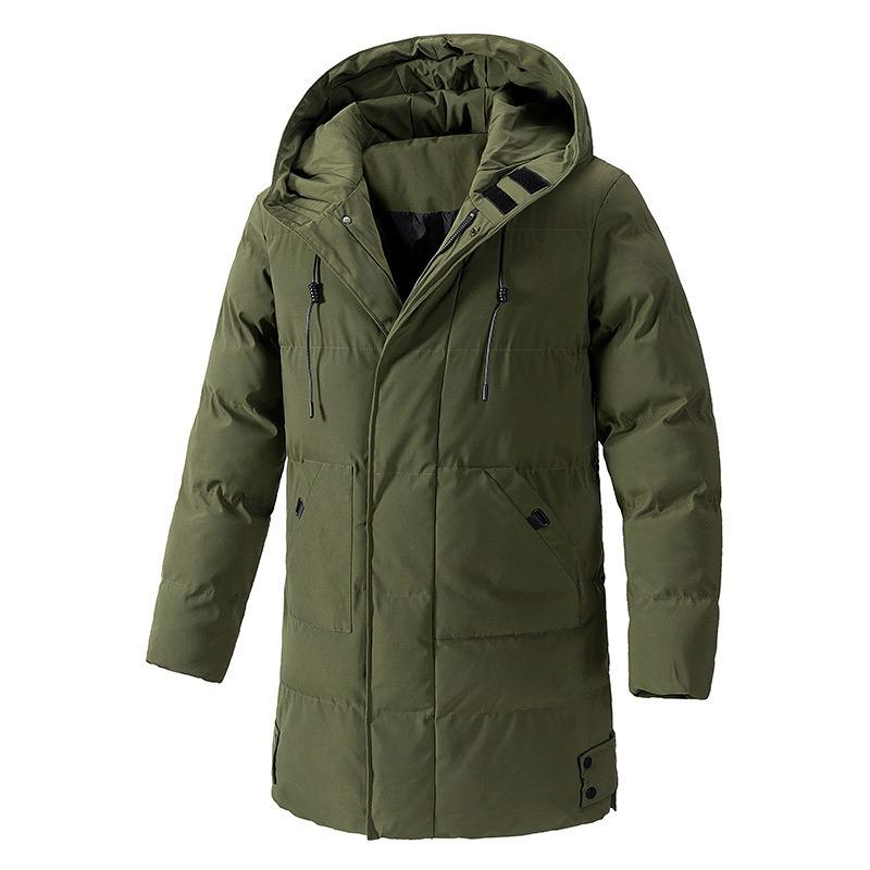 Medium and Long Cotton-padded Clothes, Men's Large Size, Loose Hooded Cotton-padded Jackets In Winter, Warm and Thickened Down Cotton-padded Clothes.