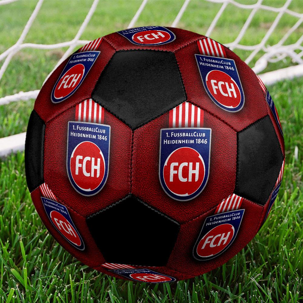 FC Heidenheim Size 5 Soccer Ball, Machine-Stitched PVC, Durable & High Bounce, All Ages Fit, fan merchandise, matches & outdoor use.